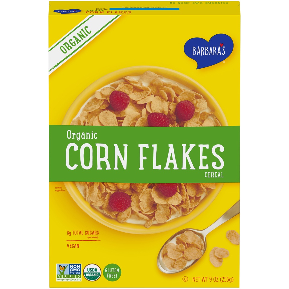 slide 1 of 8, Barbara's Bakery Organic Corn Flakes Cereal, 9 oz