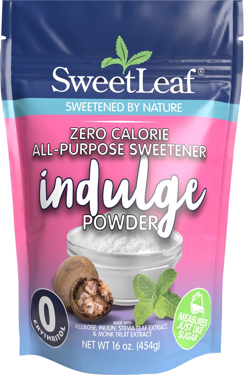 slide 3 of 12, SweetLeaf Indulge Powder, Zero Calorie All-Purpose Sweetener, 16oz bag, 16 oz