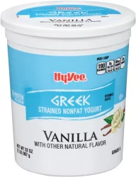 Hy-vee Vanilla Greek Strained Nonfat Yogurt