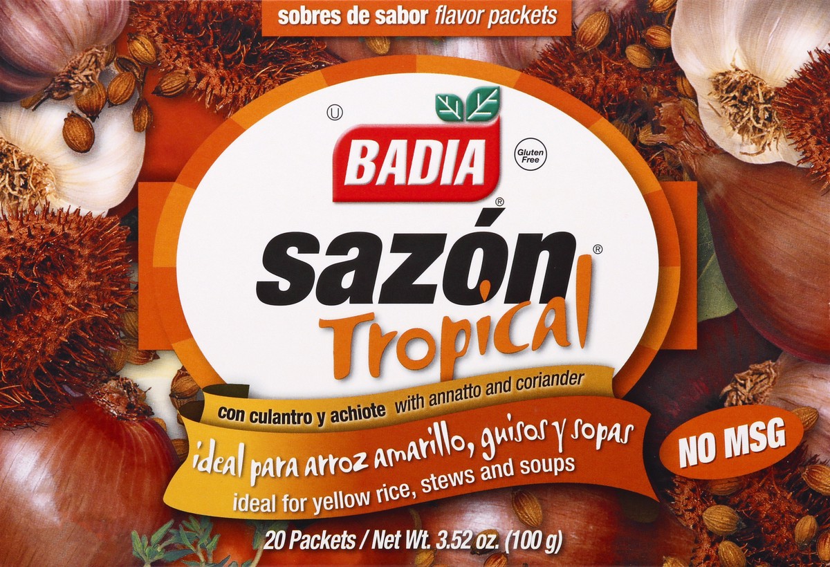 slide 6 of 9, Badia Sazon Tropical Culantro&Achiote (Coriander&Annatto)Pkt, 20 ct