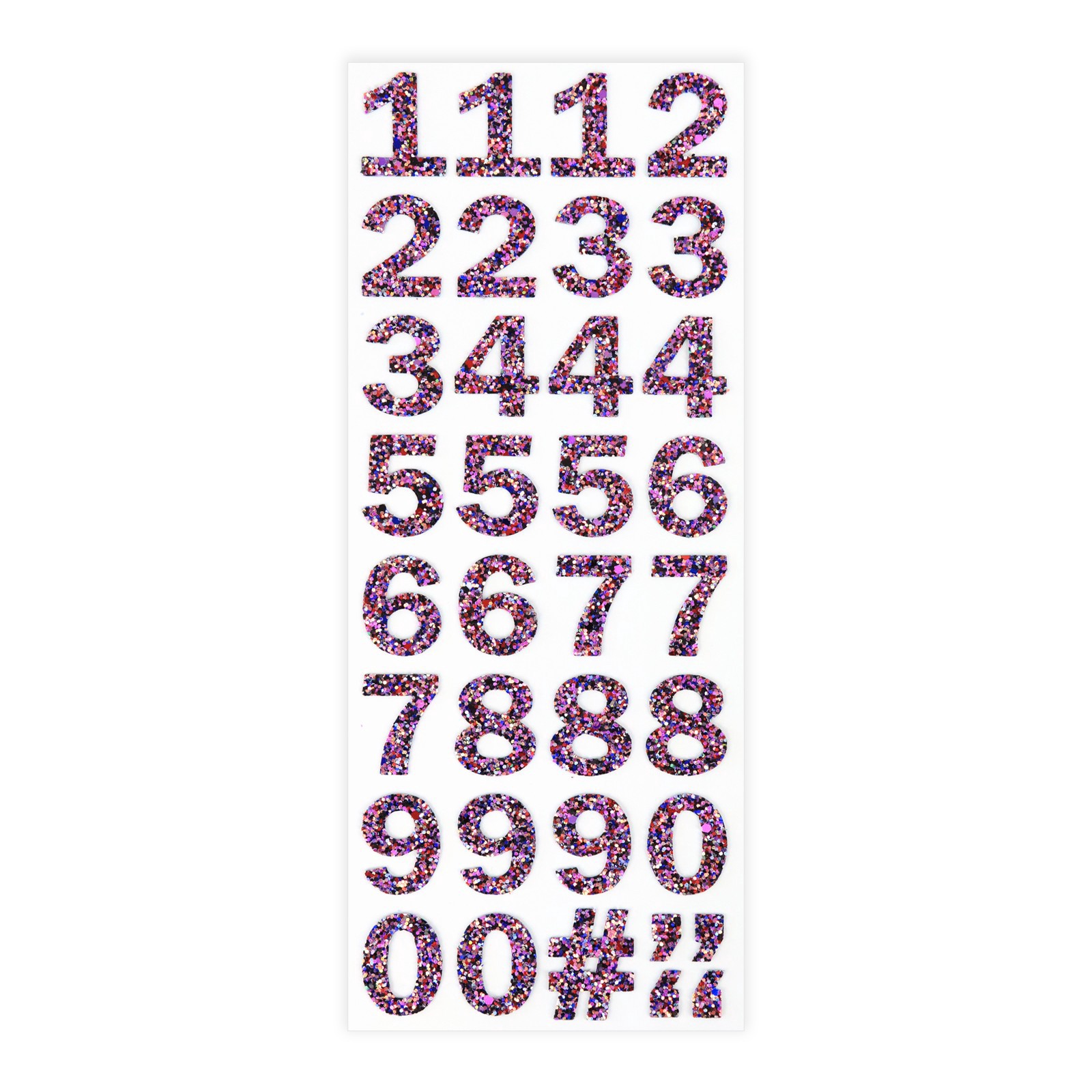 slide 5 of 5, Red & Blue Glitter Number Stickers By Recollections, 1.25 in