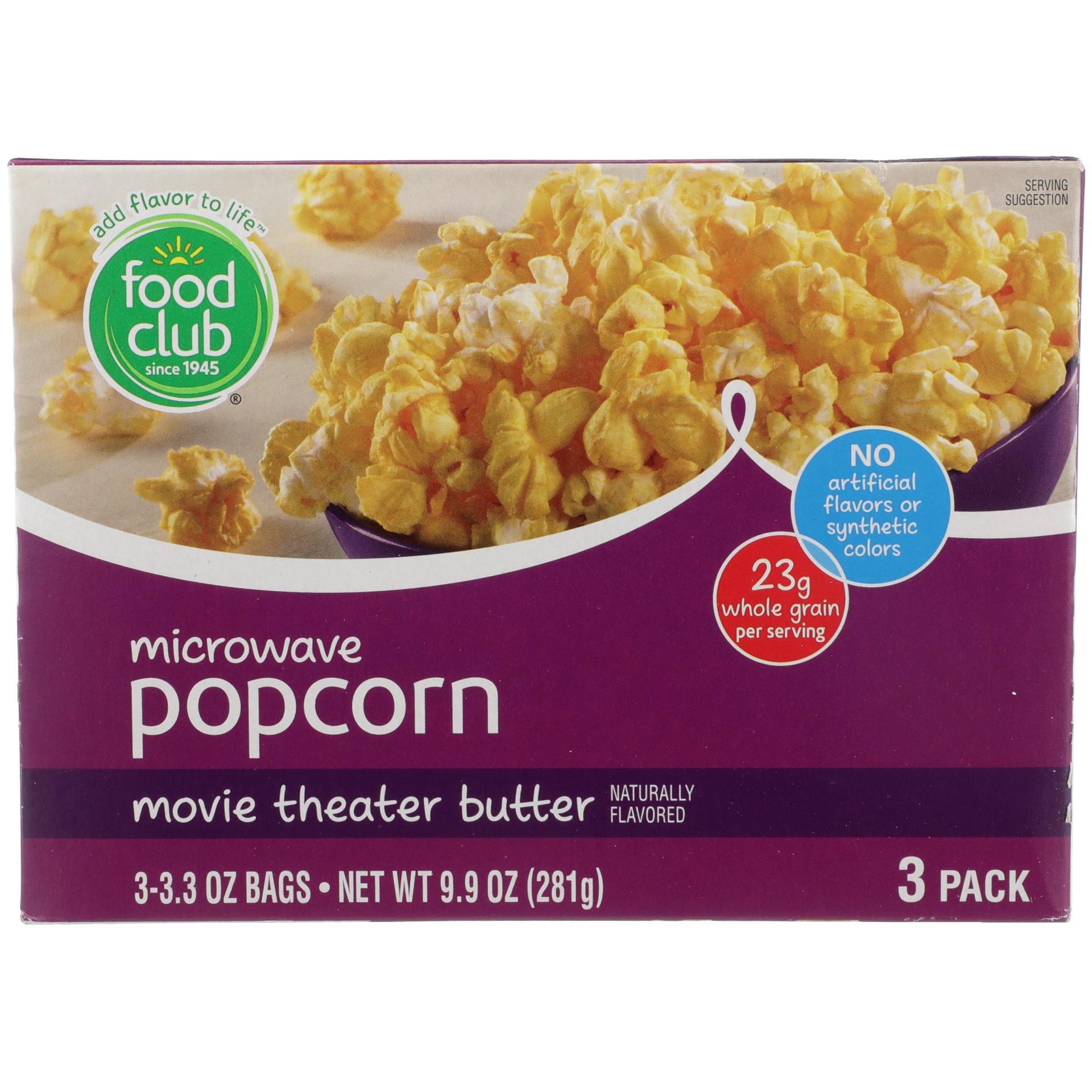 slide 1 of 6, Food Club Popcorn Butter Crazy Movie theatre, 9.9 oz