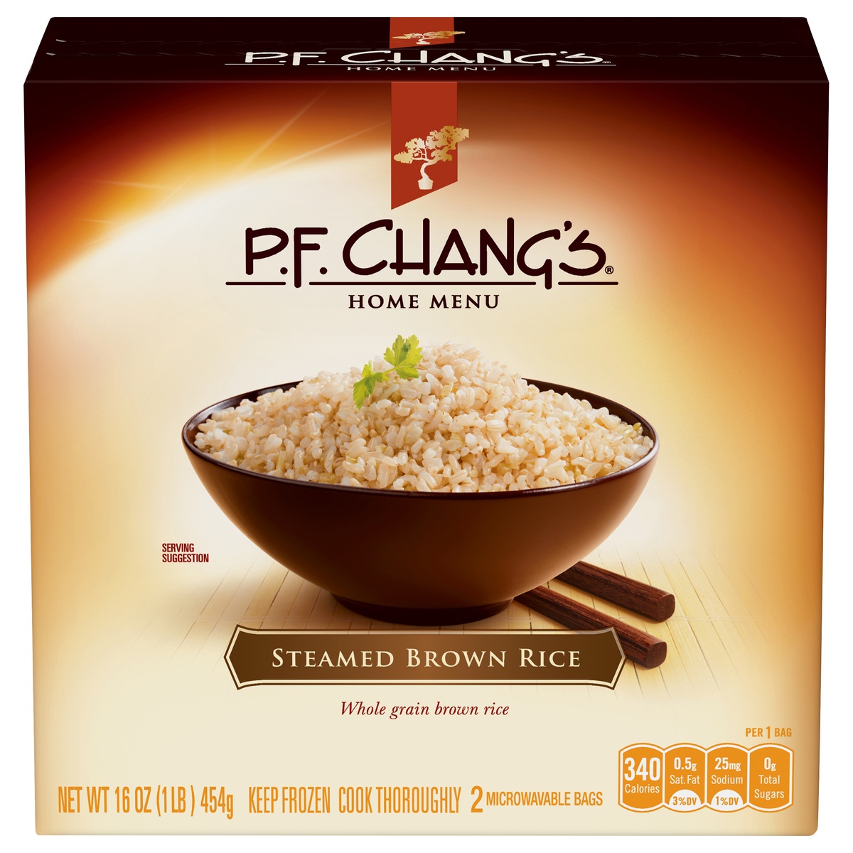 slide 1 of 1, P.F. Chang's Steamed Brown Rice, 16 oz
