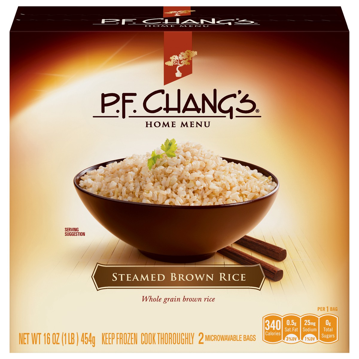 slide 1 of 5, P.F. Chang's Home Menu Steamed Brown Rice 2 ea, 16 oz