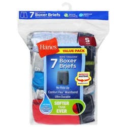 Hanes Boys Tagless Boxer Briefs Small 6-8 Value Pack 7 ea