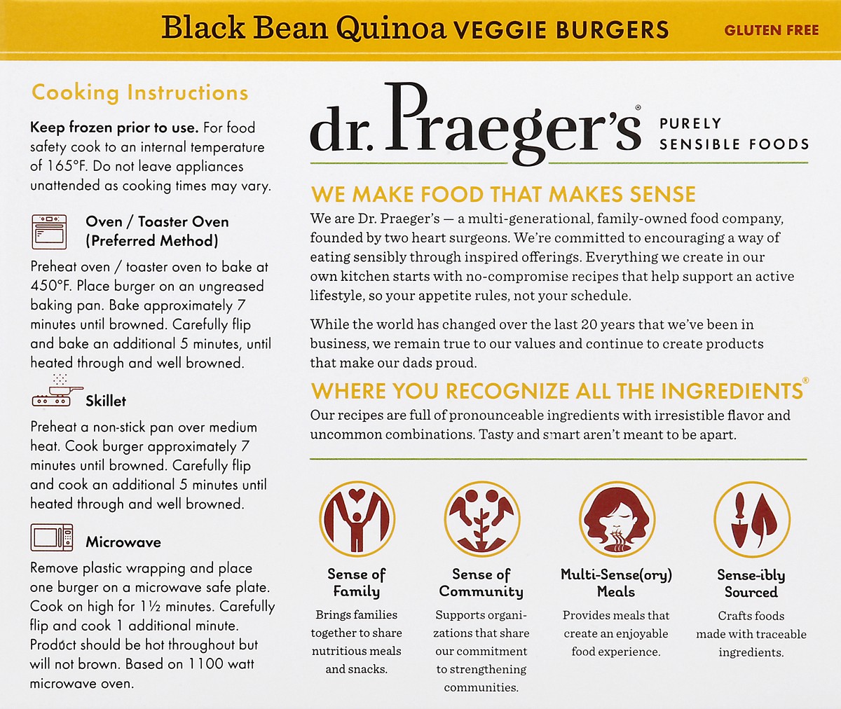 slide 4 of 13, Dr. Praeger's Black Bean Quinoa Veggie Burgers, 4 ct; 2.5 oz