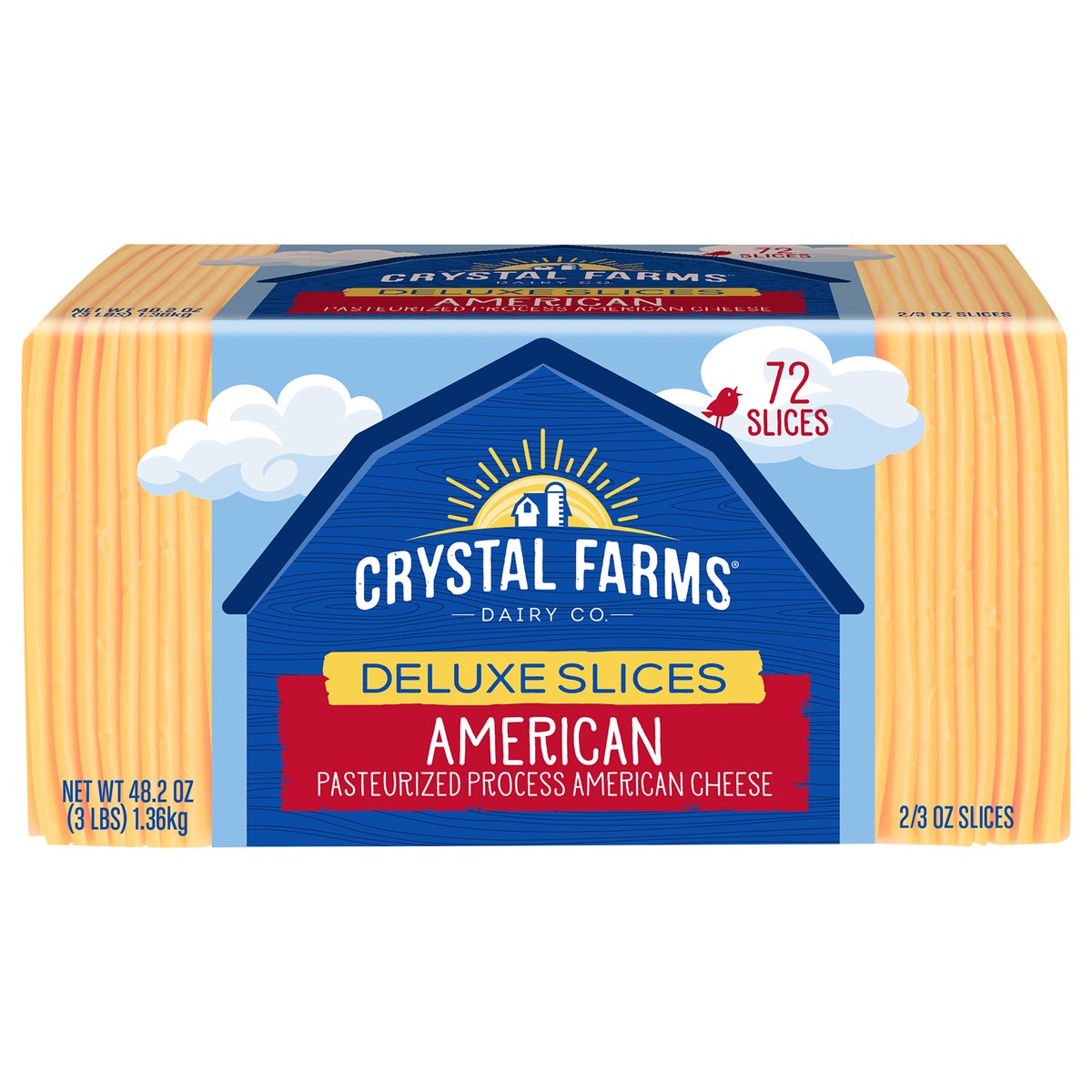 slide 5 of 5, Crystal Farms Slices Cheese, 72 ct