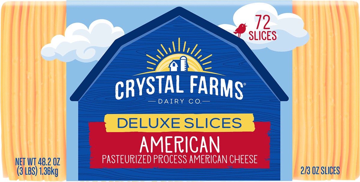 slide 4 of 5, Crystal Farms Slices Cheese, 72 ct