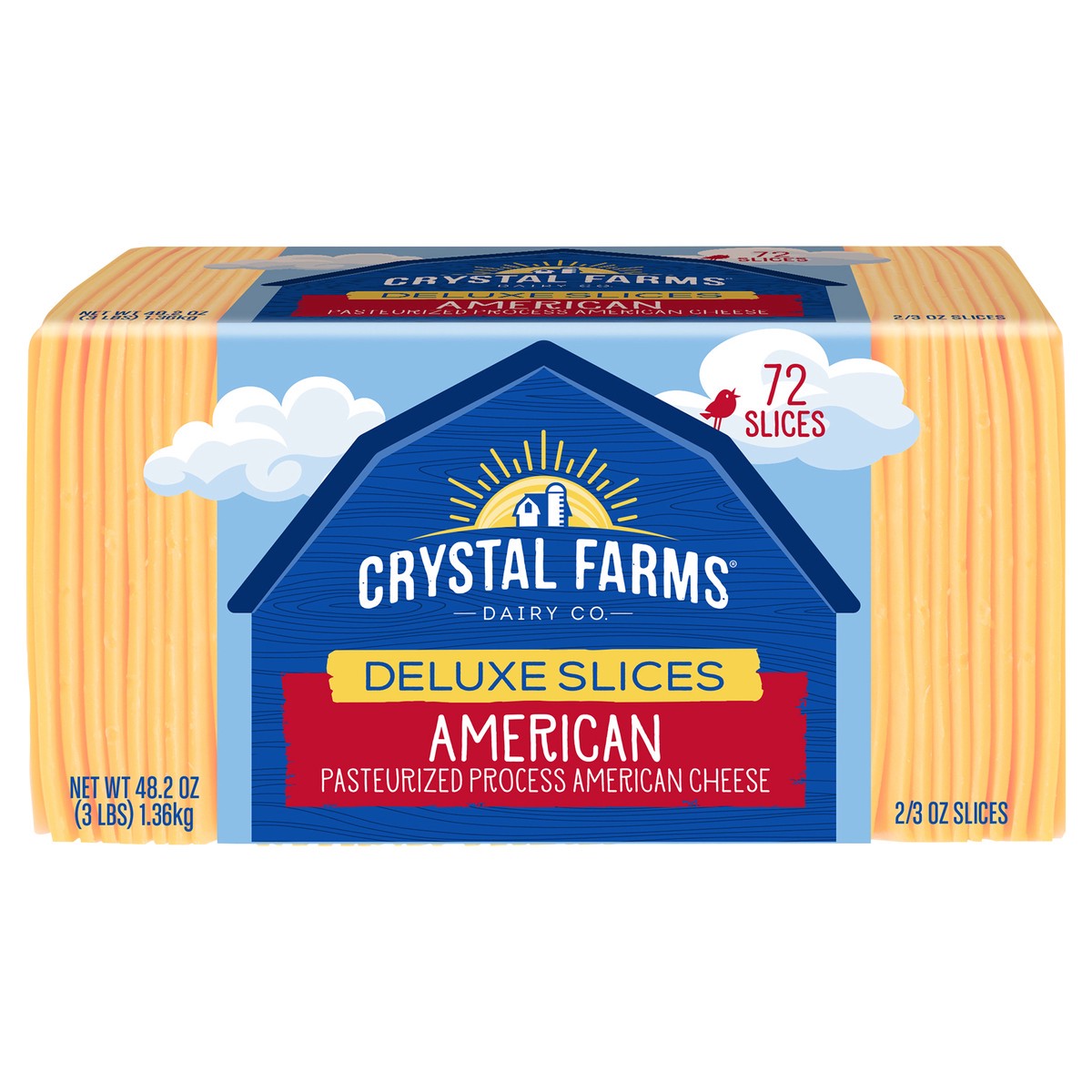 slide 1 of 5, Crystal Farms Slices Cheese, 72 ct