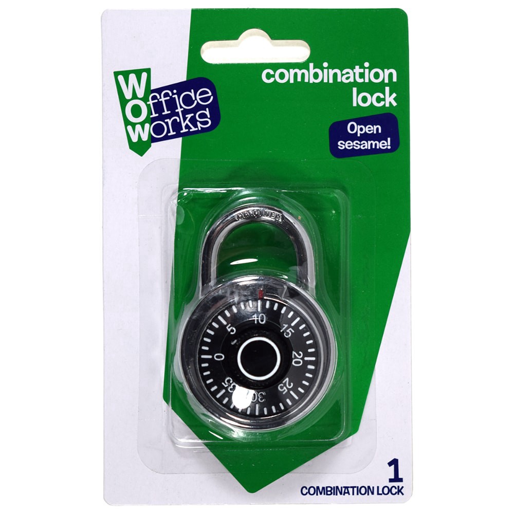 slide 1 of 2, Office Works Heavy Duty Combination Lock, 1 ct