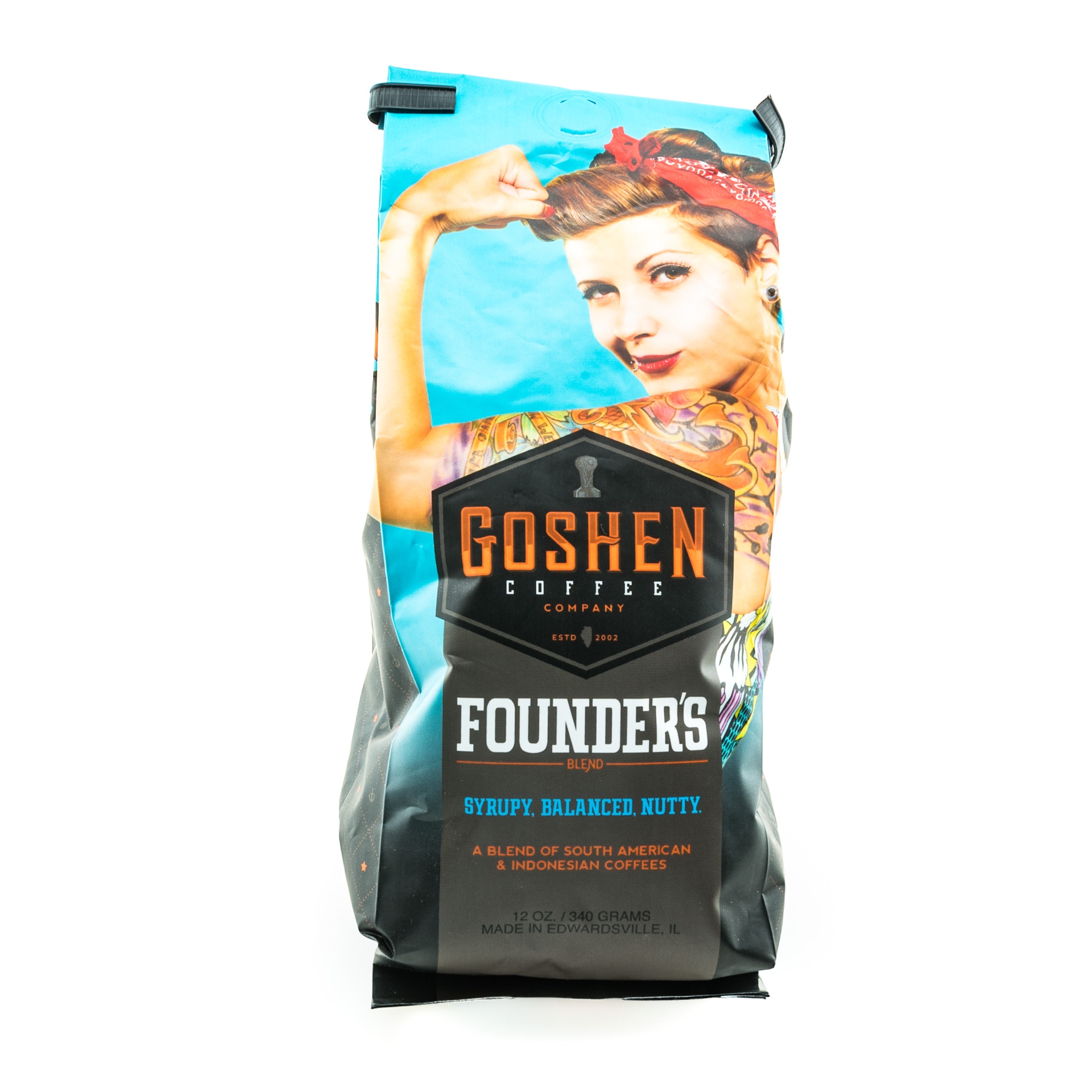 slide 1 of 1, Goshen Founders Blend Coffee, 12 oz