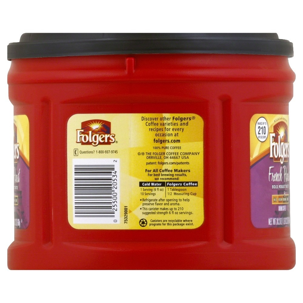 slide 4 of 4, Folgers French Roast Ground Coffee, 24.2 oz