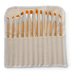 Artist's Loft Long Handle Gold Synthetic Paintbrush Set