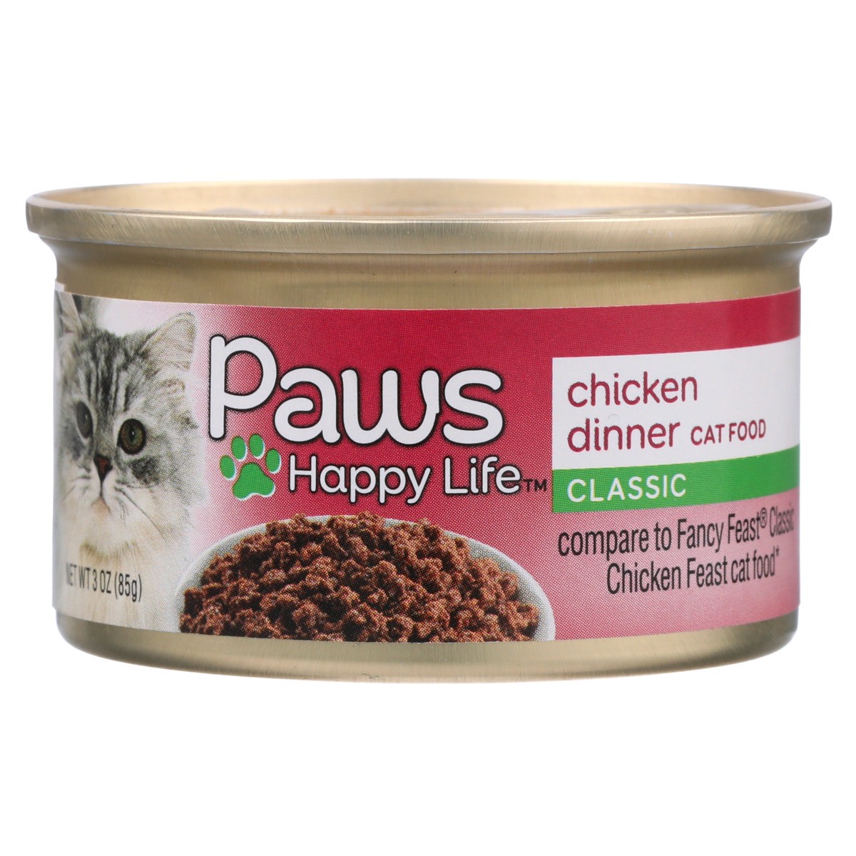 slide 2 of 11, Paws Happy Life Classic Chicken Dinner Cat Food 3 oz, 3 oz