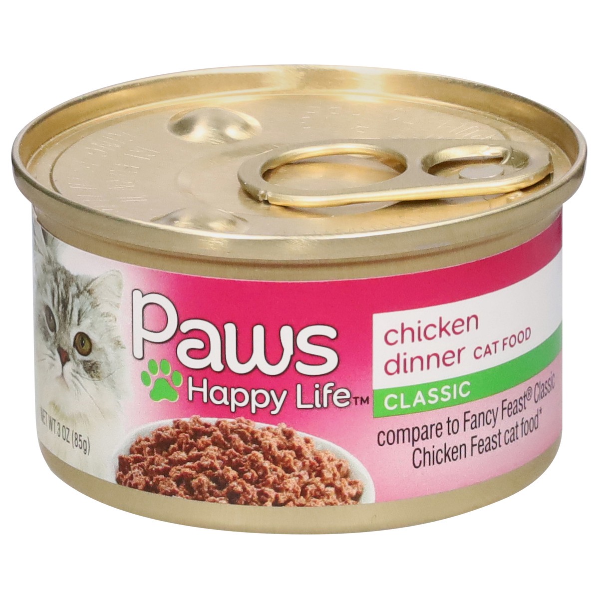 slide 1 of 11, Paws Happy Life Classic Chicken Dinner Cat Food 3 oz, 3 oz