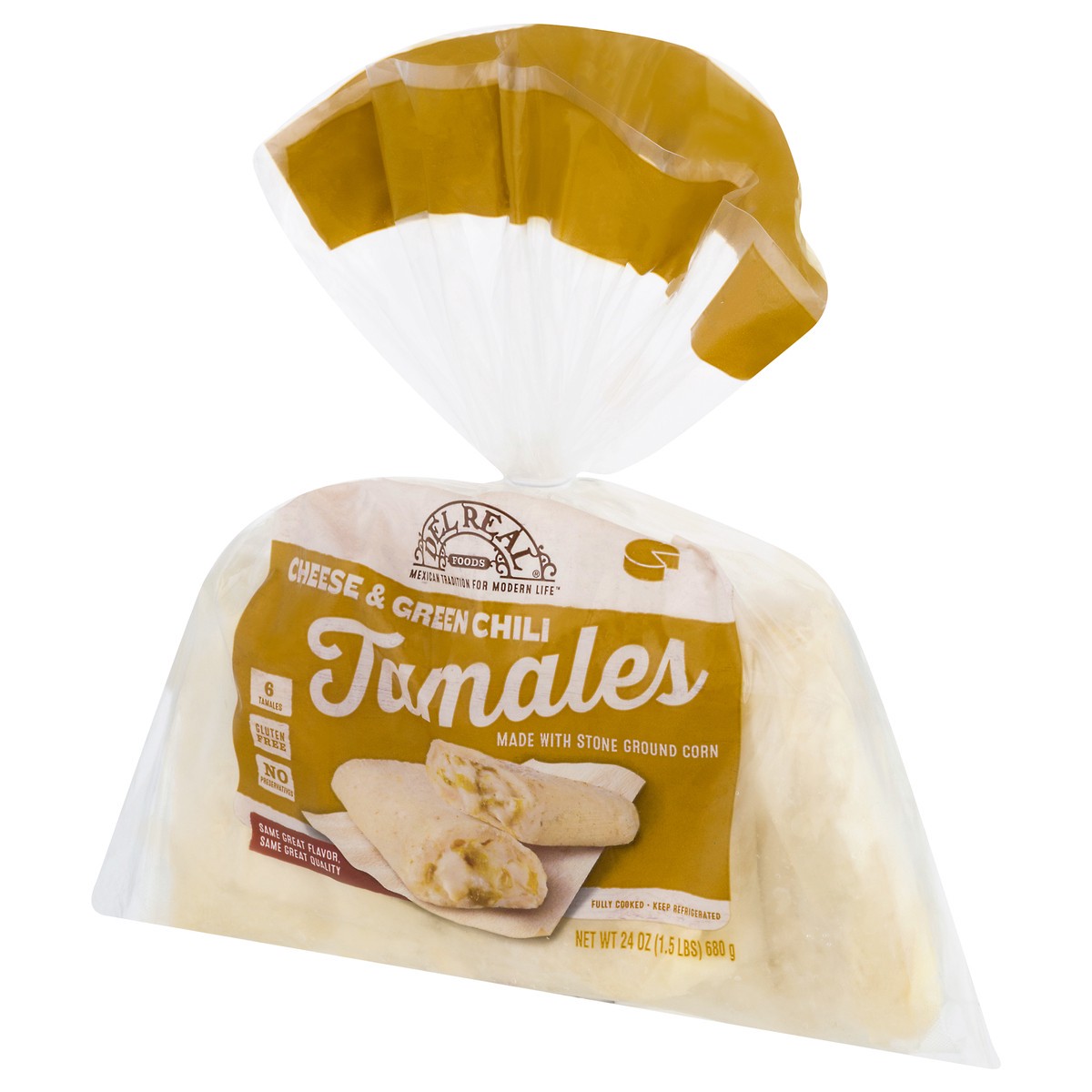 slide 6 of 12, Del Real Foods Cheese & Green Chili Tamales 6 6 ea Bag, 6 ct