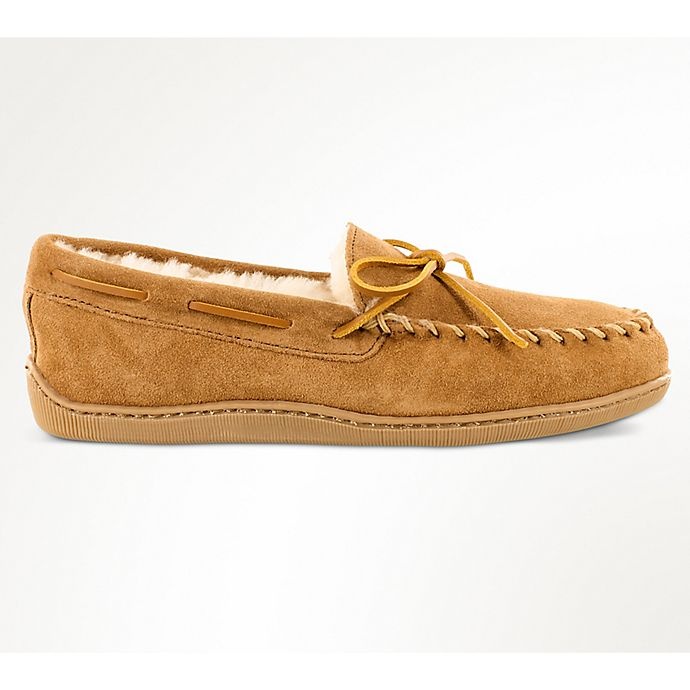 slide 2 of 3, Minnetonka Men's Size 11W Sheepskin Hard Sole Moccasin Slipper, 1 ct