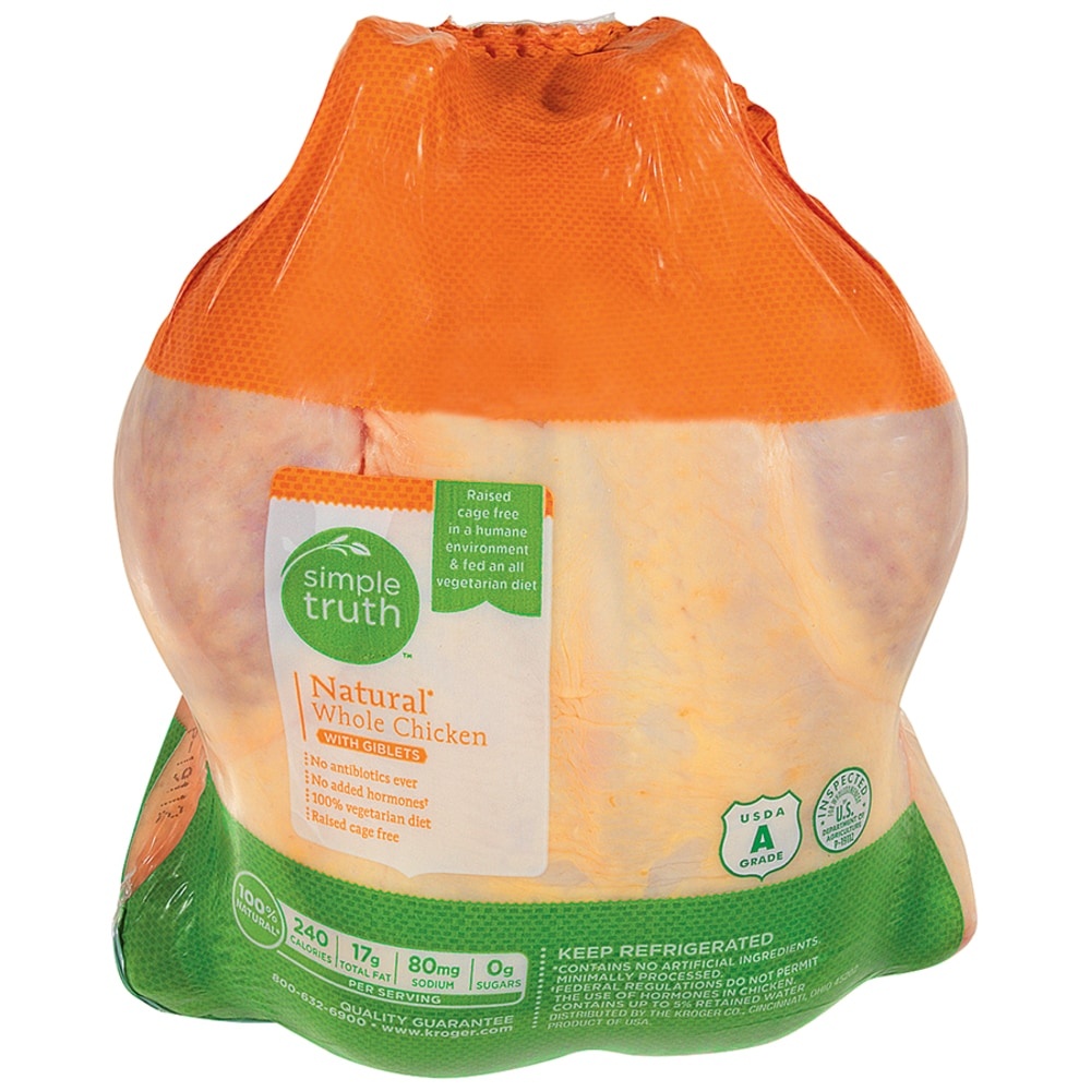 slide 1 of 1, Simple Truth Natural Whole Chicken (Single), per lb