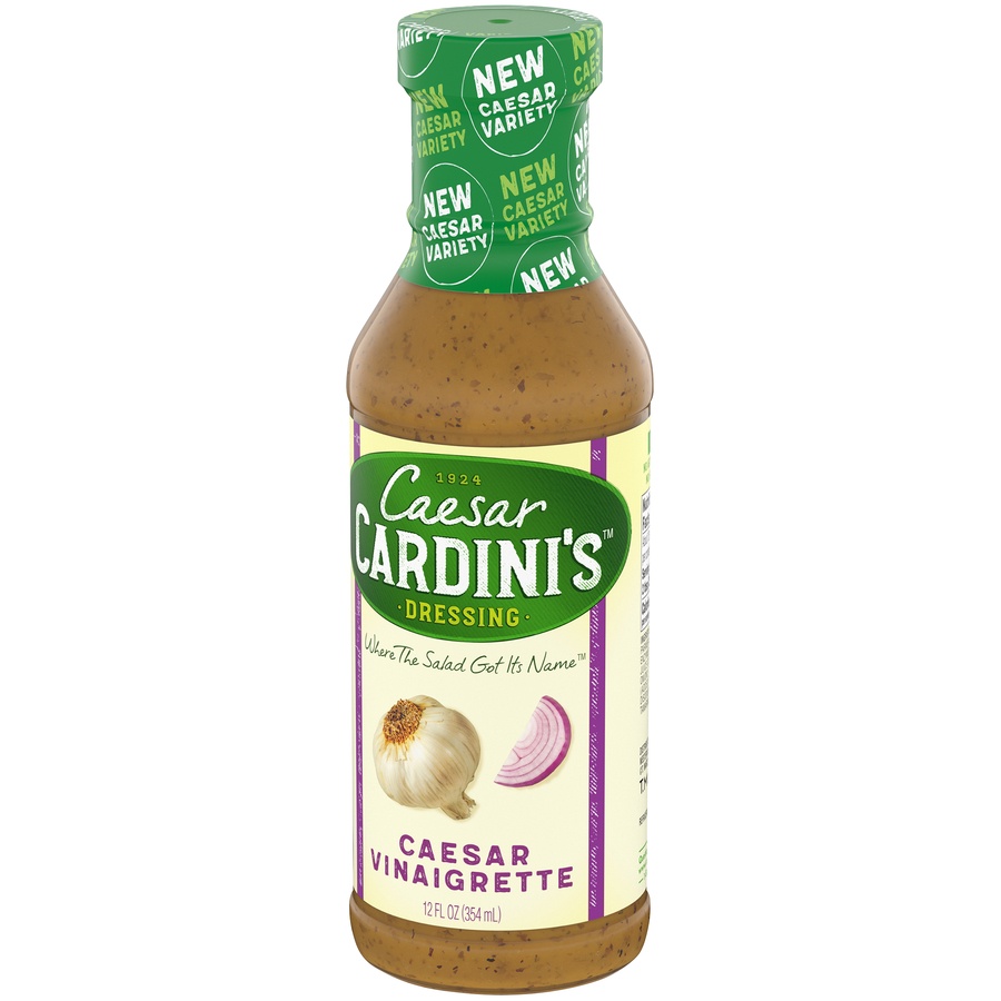 slide 4 of 8, Cardini's Caesar Vinaigrette Dressing, 12 fl oz