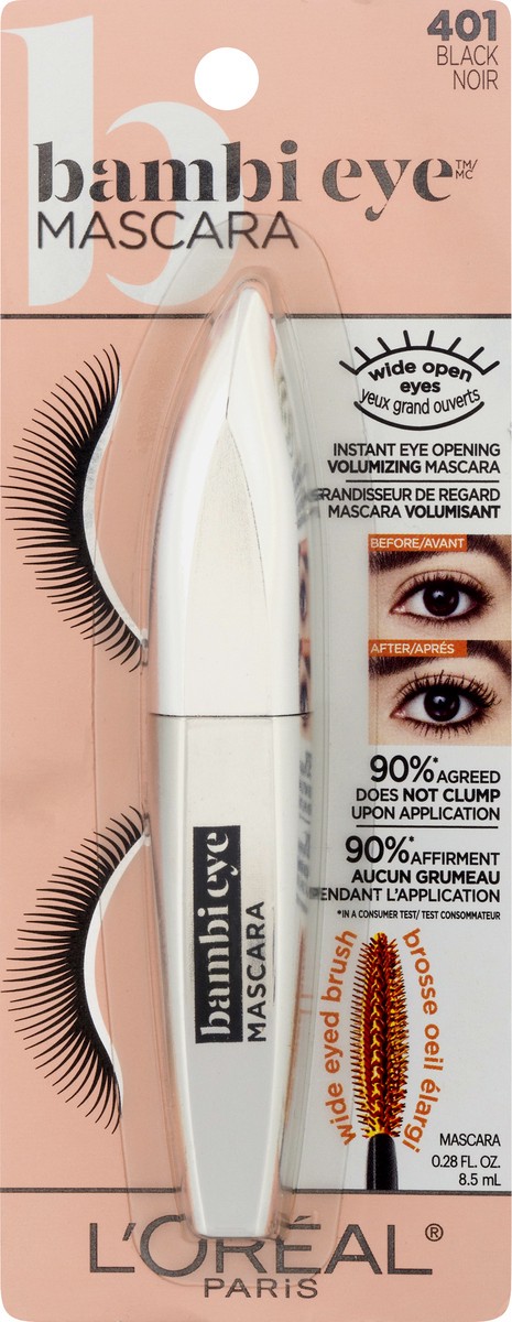 slide 6 of 9, L'Oréal Bambi Eye Washable Black Lasting Volume Mascara , 0.28 oz