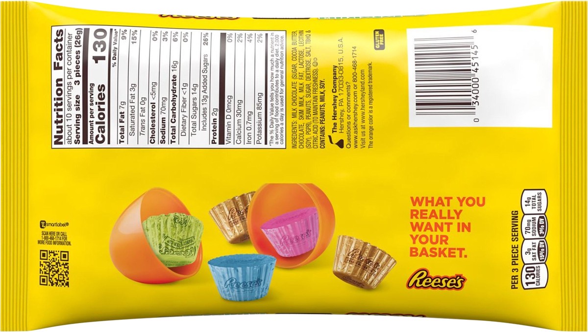 slide 2 of 3, REESE'S Miniatures Milk Chocolate Peanut Butter Cups, Easter Candy Bag, 9.6 oz, 9.6 oz