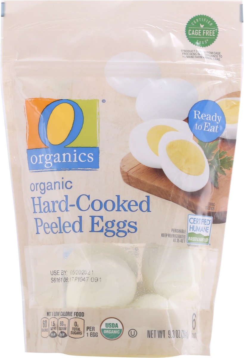 slide 7 of 9, O Organics Eggs, Organic, Hard-Cooked, Peeled, 6 ct