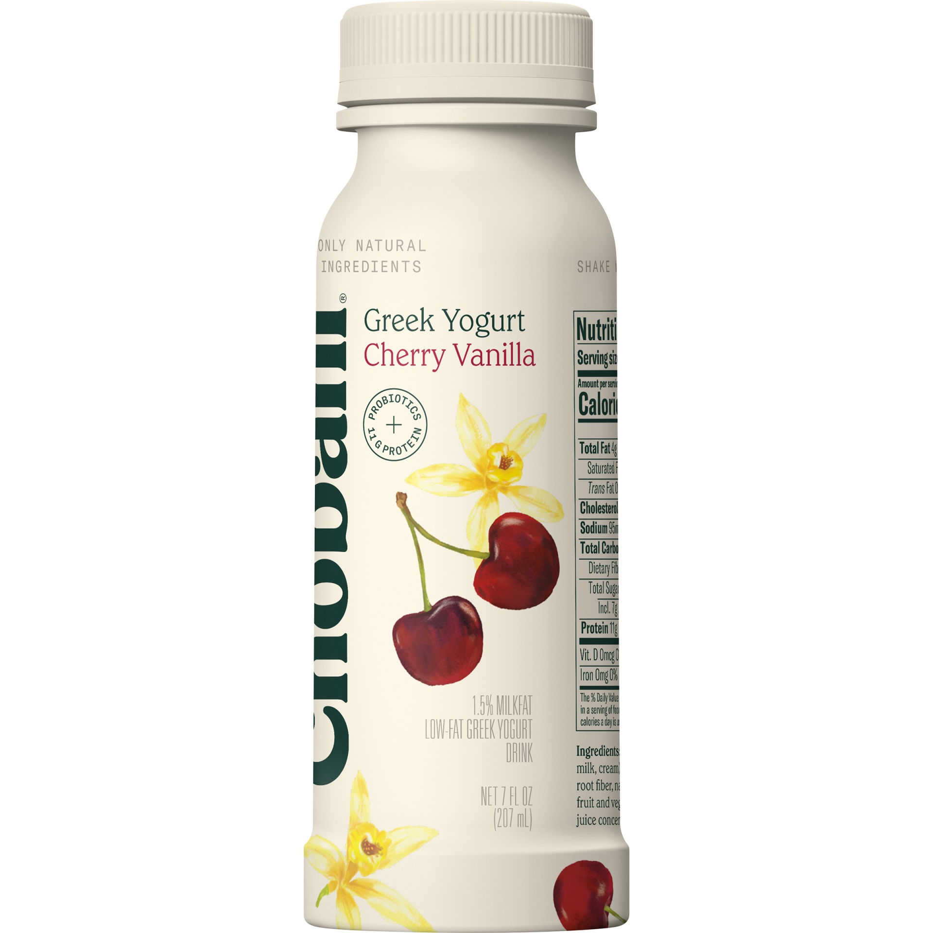 slide 3 of 6, Chobani Cherry Vanilla Low-Fat Greek Yogurt Drink, 7 fl oz