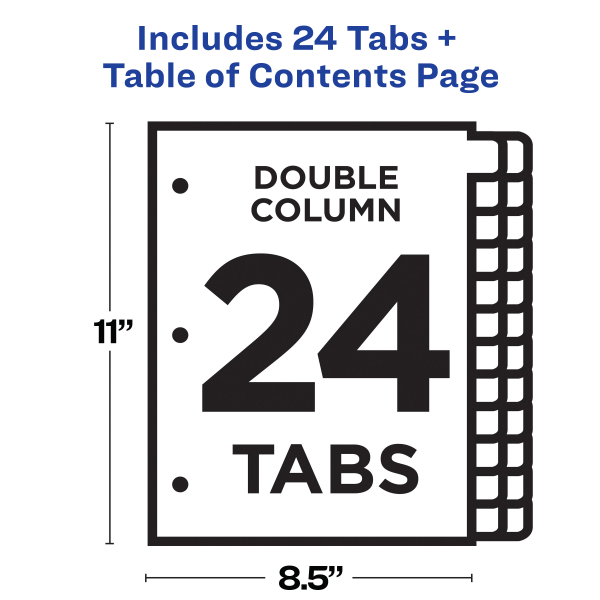 slide 3 of 9, Avery Ready Index 20% Recycled Double-Column Table Of Contents Dividers, 24-Tab, 1 ct