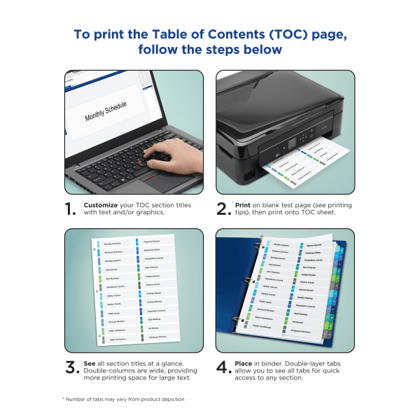 slide 9 of 9, Avery Ready Index 20% Recycled Double-Column Table Of Contents Dividers, 24-Tab, 1 ct