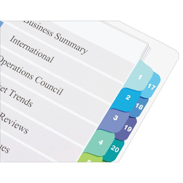 slide 5 of 9, Avery Ready Index 20% Recycled Double-Column Table Of Contents Dividers, 24-Tab, 1 ct