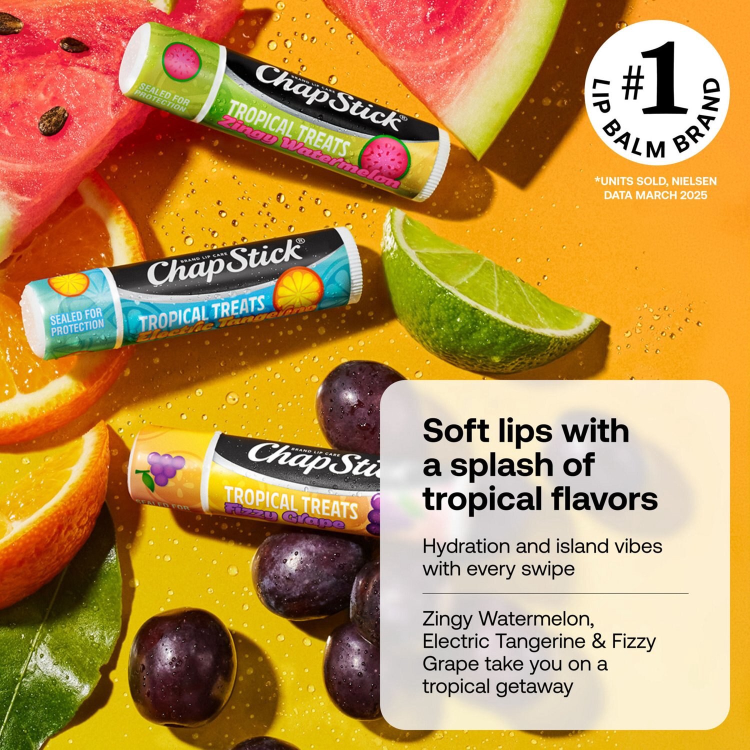 slide 7 of 9, Chapstick, Tropical Treats Variety, 3 Ct, 0.15 oz