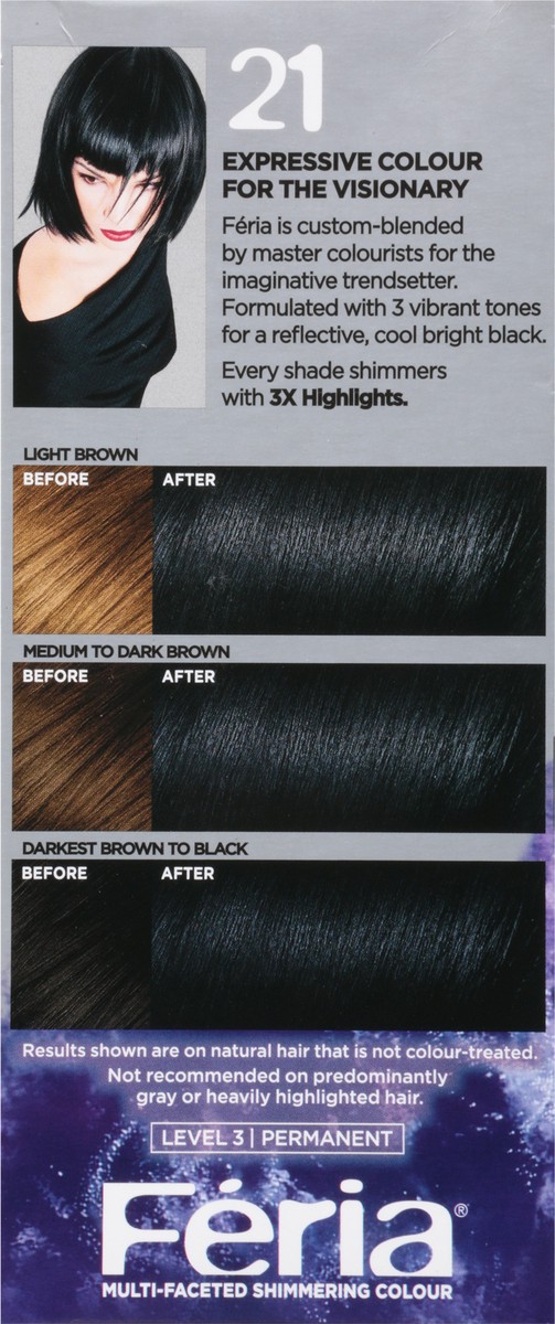 slide 8 of 11, L'Oréal Fería Bright Black 21 Permanent Haircolour Gel 1 ea, 1 ct