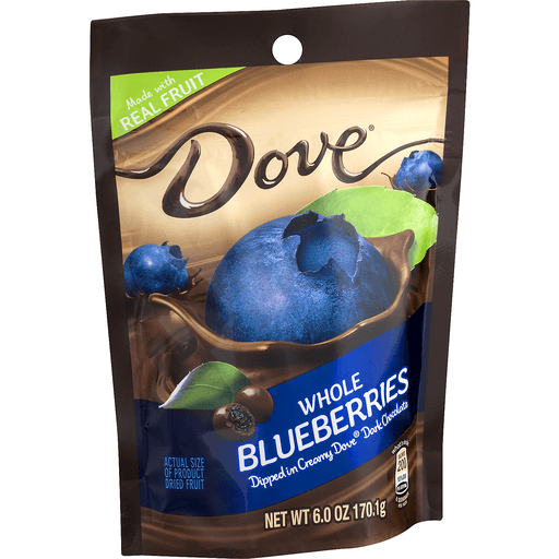 slide 2 of 9, Dove, Dark Chocolate with Real Blueberries Snack, 6 oz