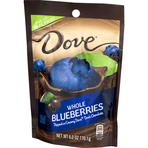 slide 3 of 9, Dove, Dark Chocolate with Real Blueberries Snack, 6 oz