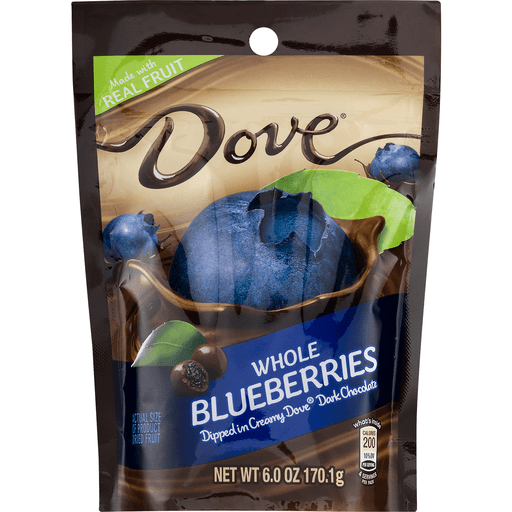 slide 4 of 9, Dove, Dark Chocolate with Real Blueberries Snack, 6 oz