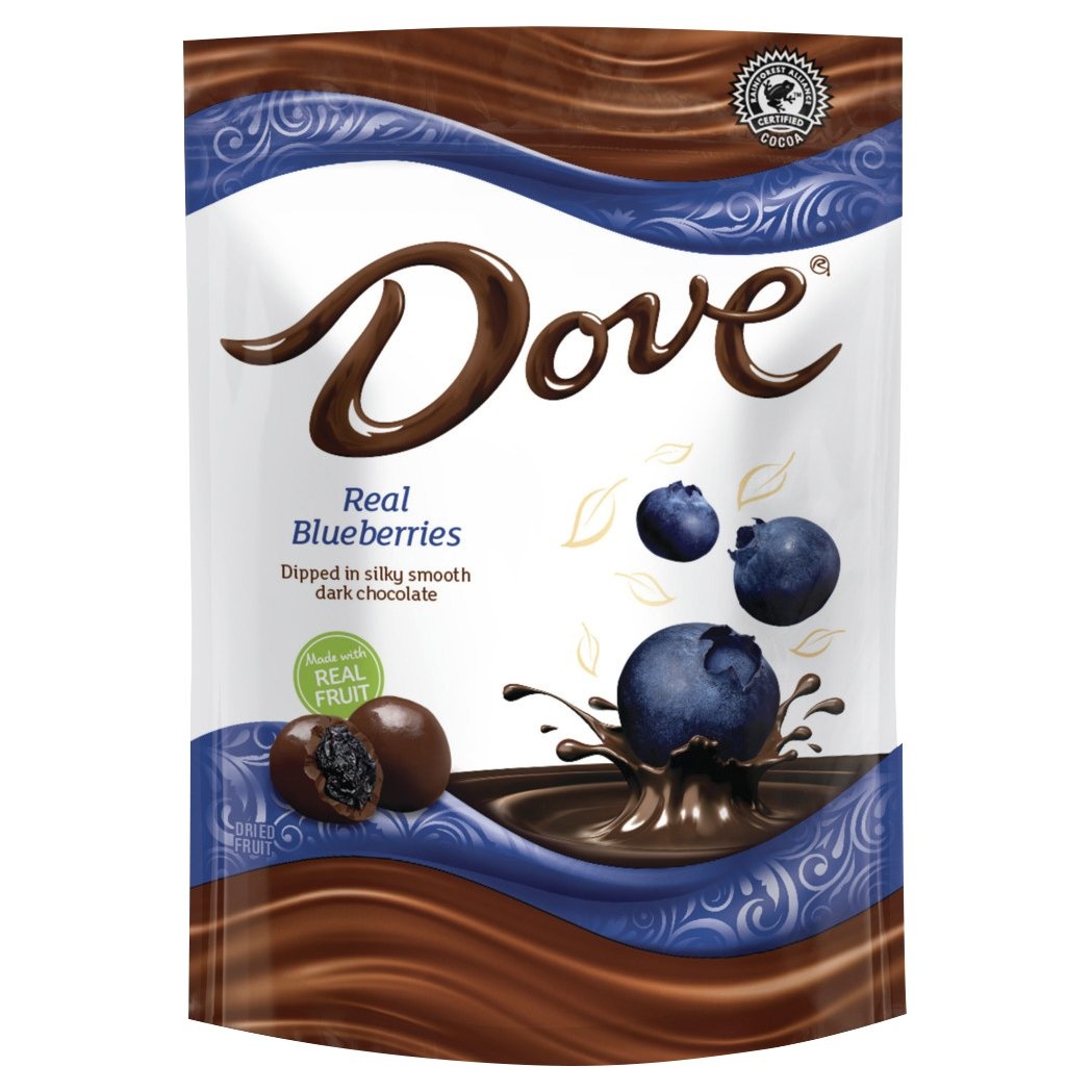 slide 1 of 9, Dove, Dark Chocolate with Real Blueberries Snack, 6 oz