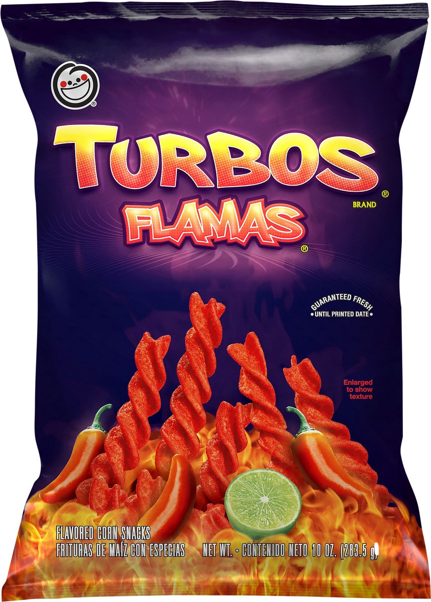 slide 6 of 8, Sabritas Flavored Corn Snacks Turbos Flamas 10 Oz, 10 oz