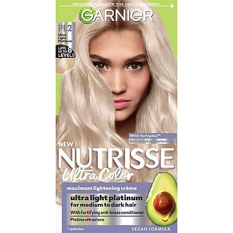 slide 1 of 1, Garnier Nutrisse Ultra Color Nourishing Permanent Hair Color Creme Mascarpone Creme Pl2 Kit - Each, 1 ct