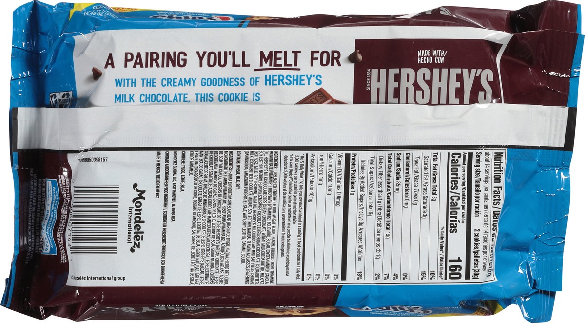 slide 10 of 12, CHIPS AHOY! Hershey's Milk Chocolate Chip Cookies, Family Size, 14.48 oz, 14.48 oz