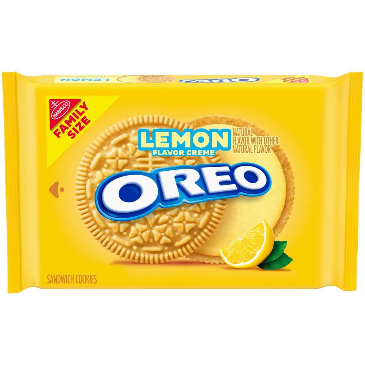 slide 8 of 14, Oreo Lemon Flavor Creme Sandwich Cookies Family Size 18.71 oz, 18.71 oz