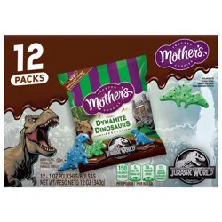 Mother's Jurassic World Mighty Dynamite Dinosaurs Frosted Animal Cookies 12 - 1 oz Pouches