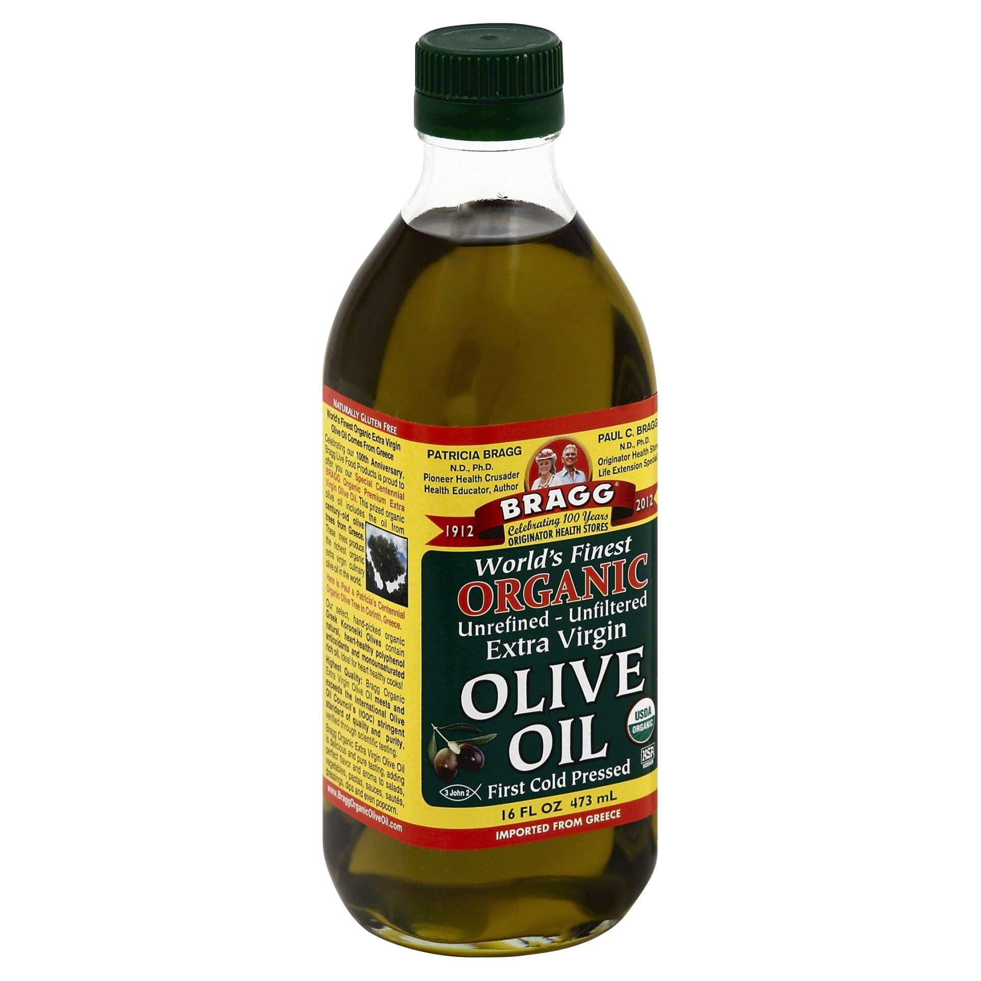 slide 1 of 9, Bragg Organic Unrefined Extra Virgin Olive Oil 16 fl oz, 16 fl oz