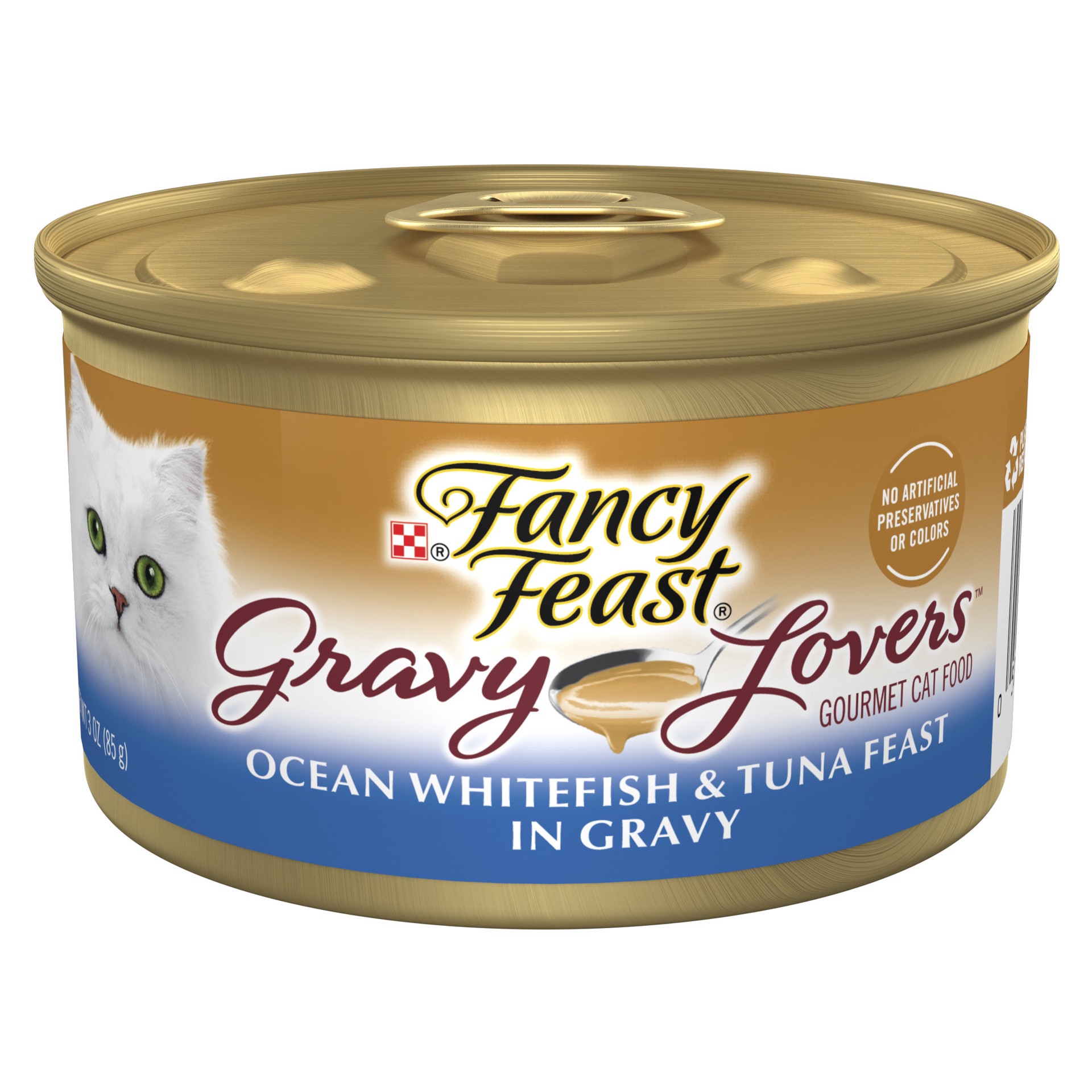 slide 1 of 6, Fancy Feast Gravy Lovers Ocean Whitefish & Tuna Feast In Sauteed Seafood Gravy Cat Food, 3 oz