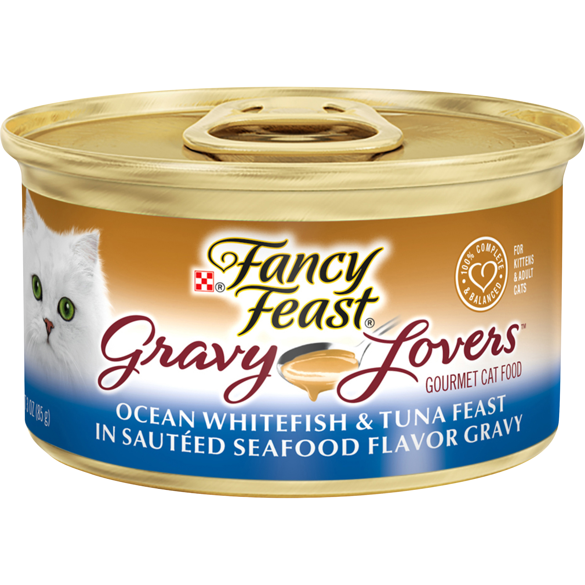 slide 1 of 5, Fancy Feast Purina Fancy Feast Gravy Lovers Gourmet Wet Cat Food Ocean White Fish & Tuna Feast In Sauteed Seafood Flavor Gravy - 3oz, 3 oz