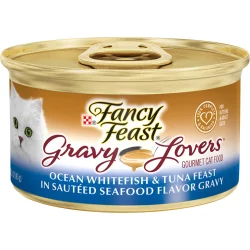 Fancy Feast Gravy Lovers Ocean Whitefish & Tuna Feast in Sauteed Seafood Flavor Gravy Cat Food
