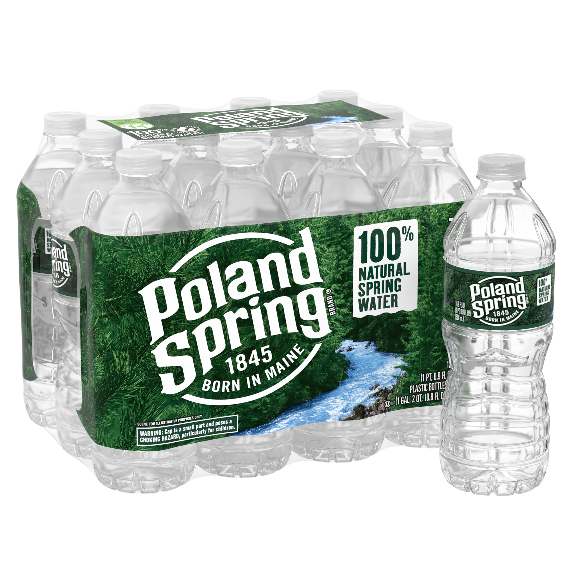 slide 5 of 5, POLAND SPRING Brand 100% Natural Spring Water, (Pack of 12) - 16.9 fl oz, 16.9 fl oz