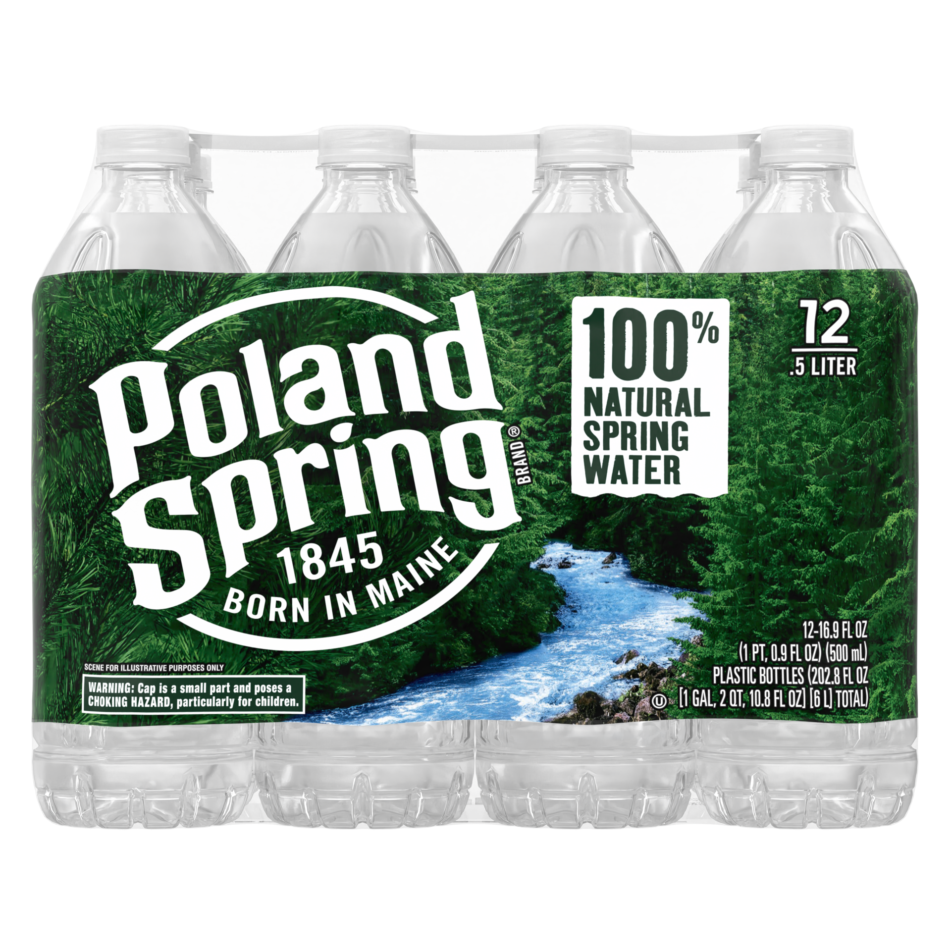 slide 1 of 5, POLAND SPRING Brand 100% Natural Spring Water, (Pack of 12) - 16.9 fl oz, 16.9 fl oz