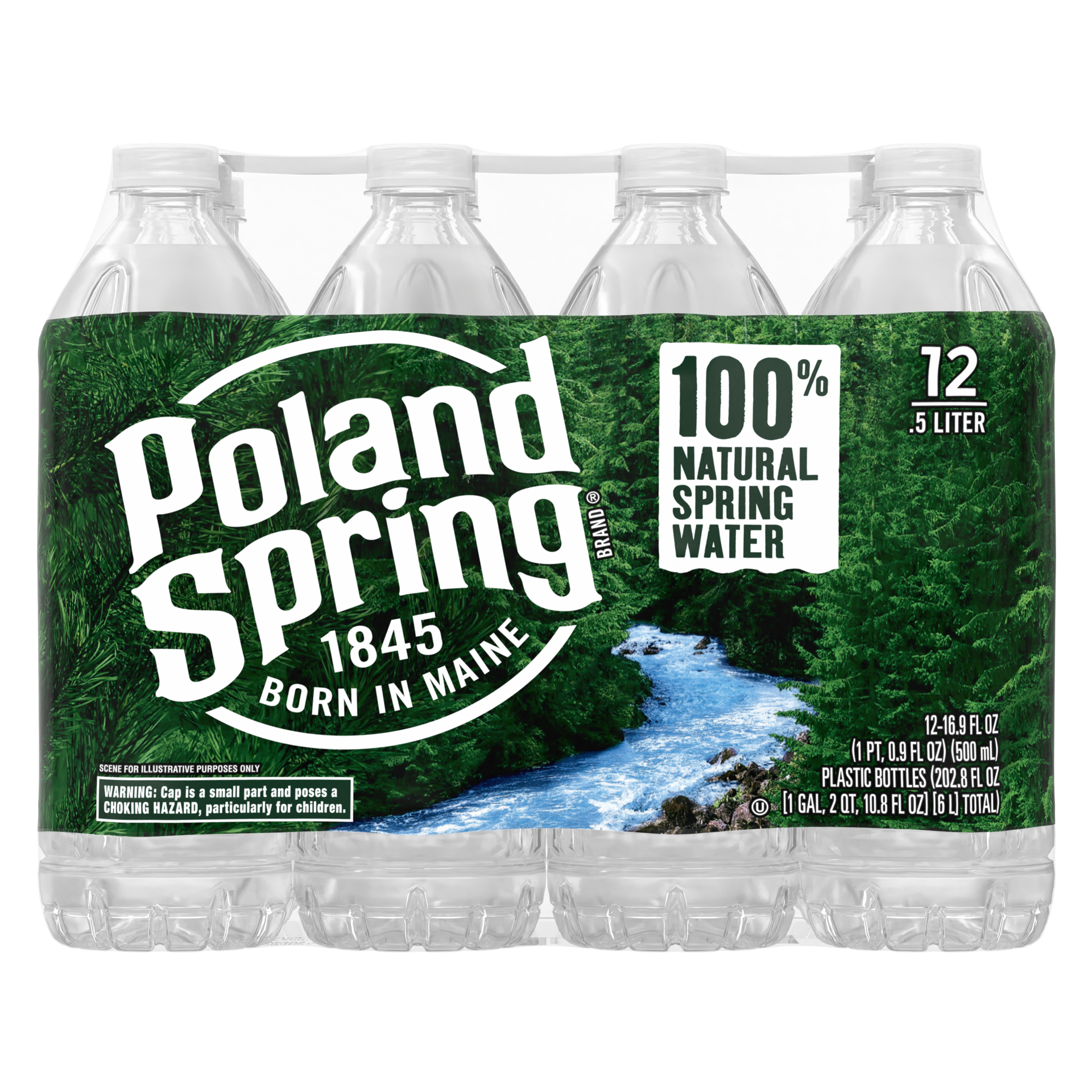 slide 1 of 5, POLAND SPRING Brand 100% Natural Spring Water, (Pack of 12) - 16.9 fl oz, 16.9 fl oz