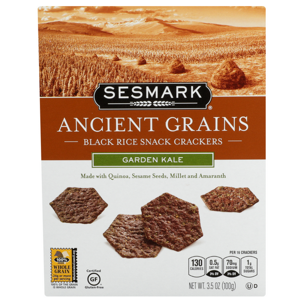 slide 1 of 1, Sesmark Cracker Kale Garden Ancient Grain, 3.5 oz