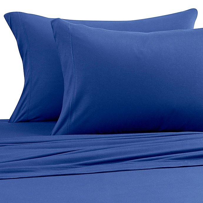 slide 1 of 4, Pure Beech Jersey Knit Modal King Pillowcases - Navy, 2 ct